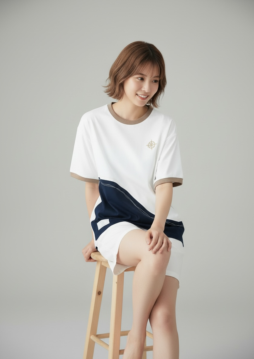 Antibes Tee (2-French Riviera Blue) | Hooman (Adult/Kids)