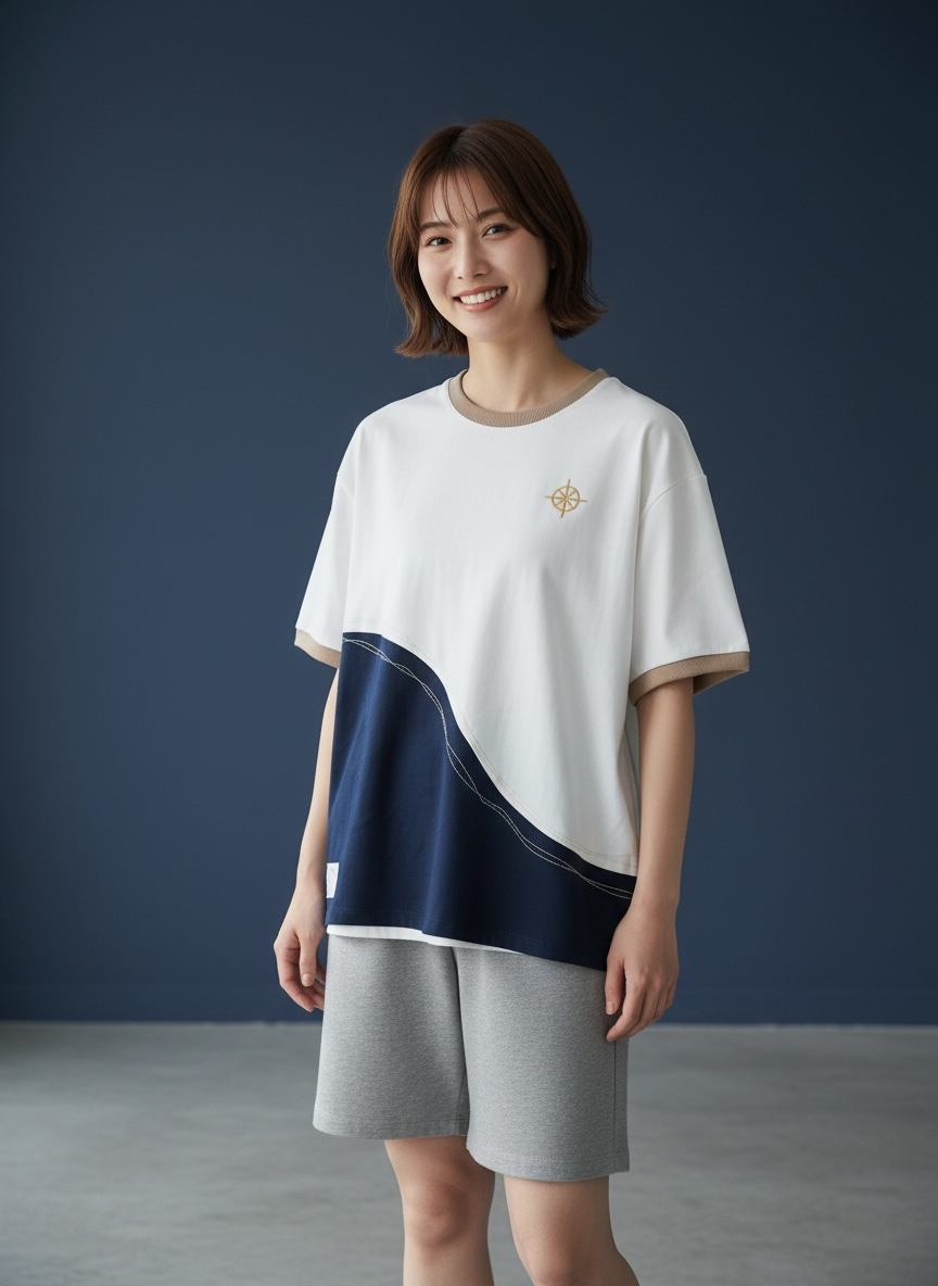 Antibes Tee (2-French Riviera Blue) | Hooman (Adult/Kids)