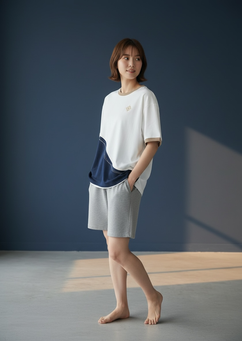 Antibes Tee (2-French Riviera Blue) | Hooman (Adult/Kids)