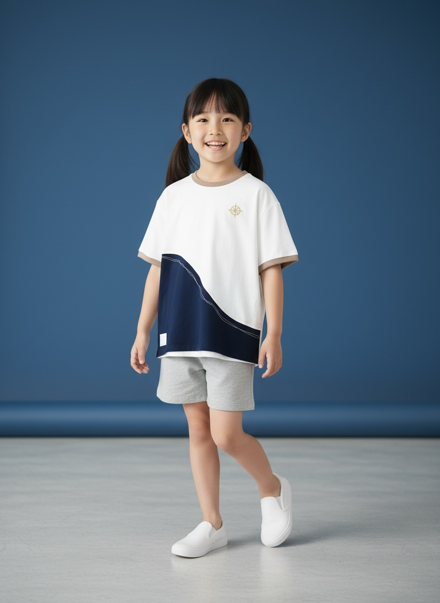 Antibes Tee (2-French Riviera Blue) | Hooman (Adult/Kids)