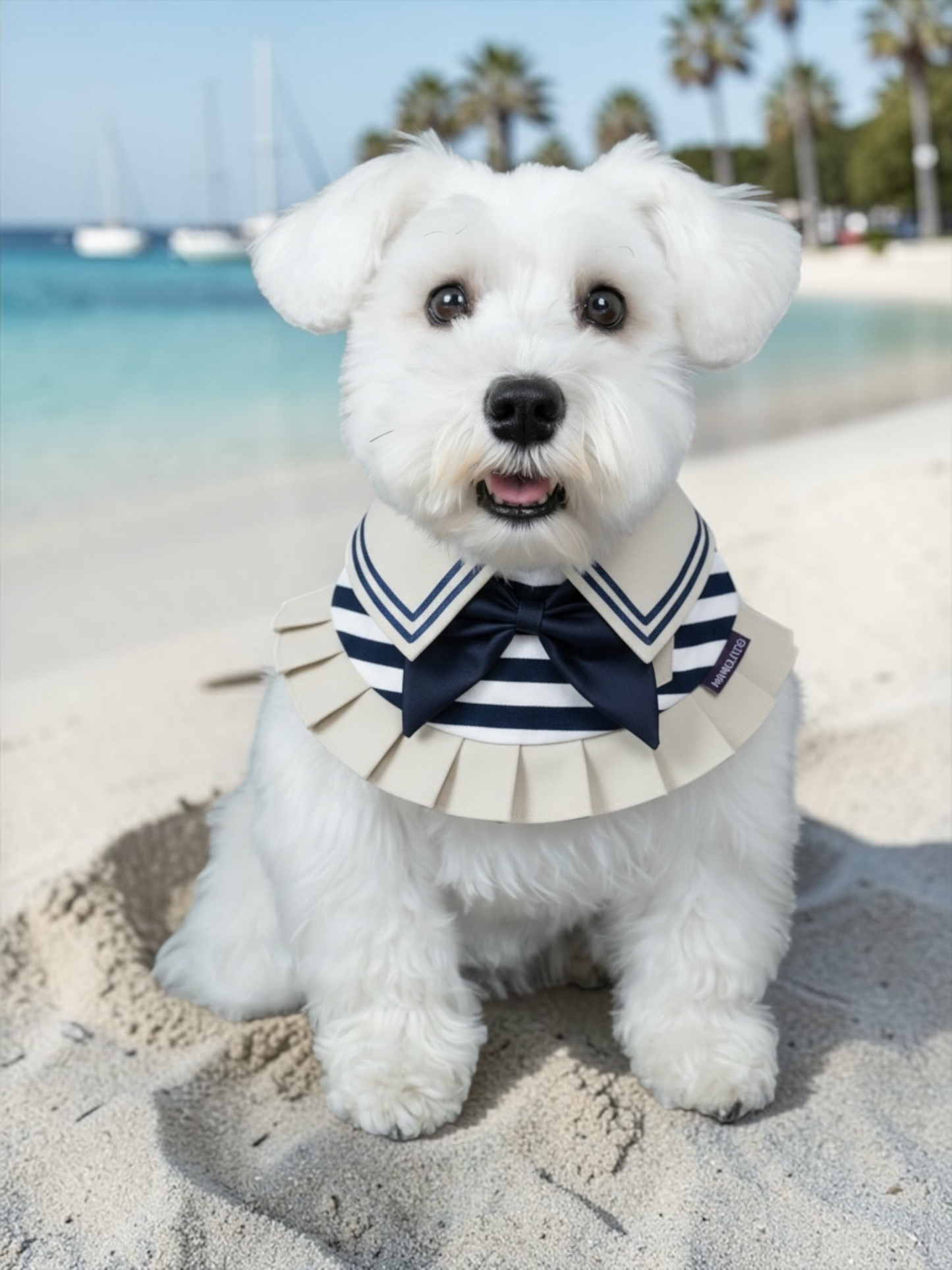 Santiana (2-Sandstone & Navy) | Pet Neckwear