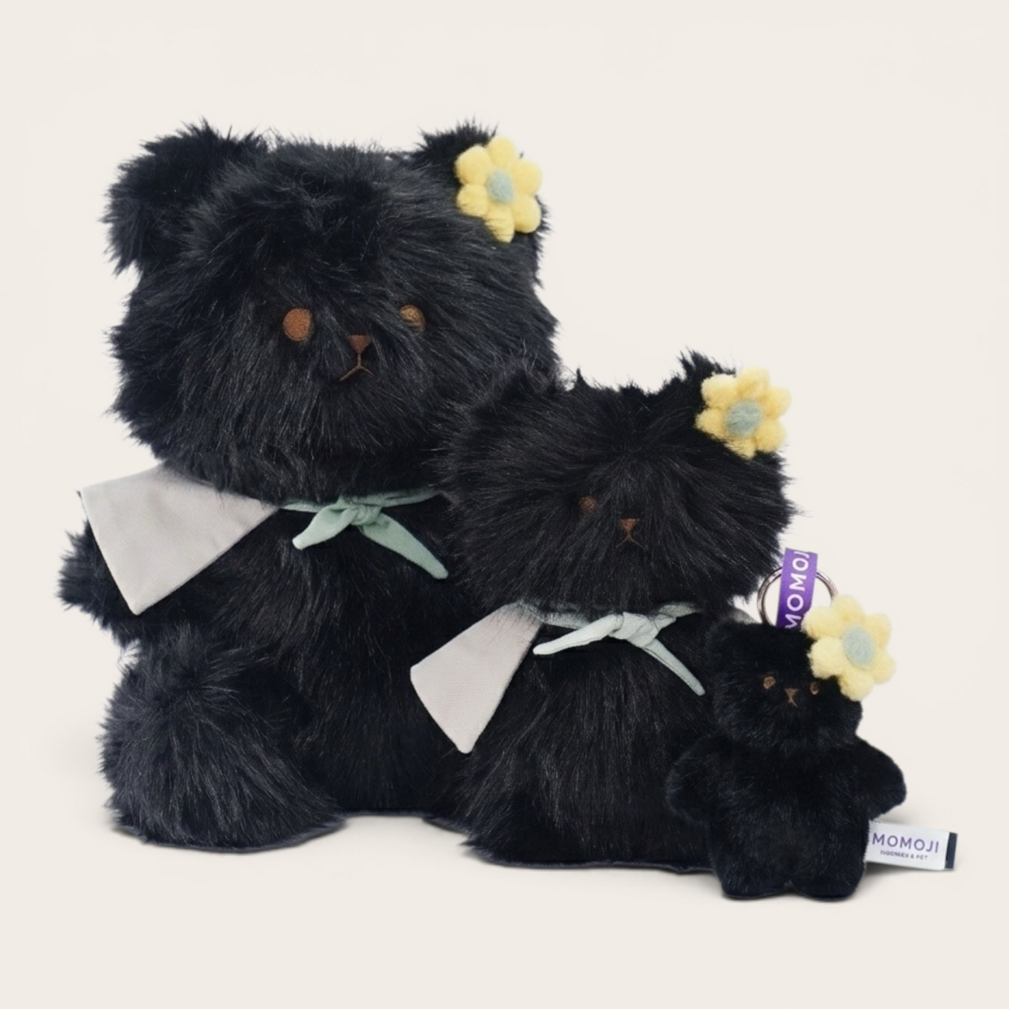 Momoji Bear Family (3-Black Bear | Forest Friend) | Pet Plushie