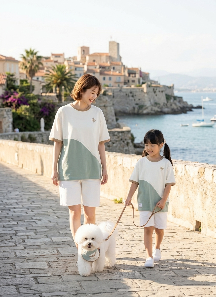 Antibes Tee (1-Azure Mist) | Hooman (Adult/Kids)